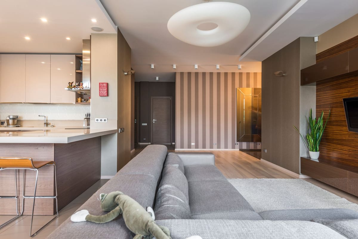 Bright modern living room interior